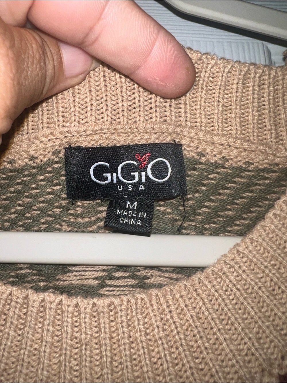 Gigio Crewneck Sweater with Geometric Pattern unisex size medium - Picture 2 of 6
